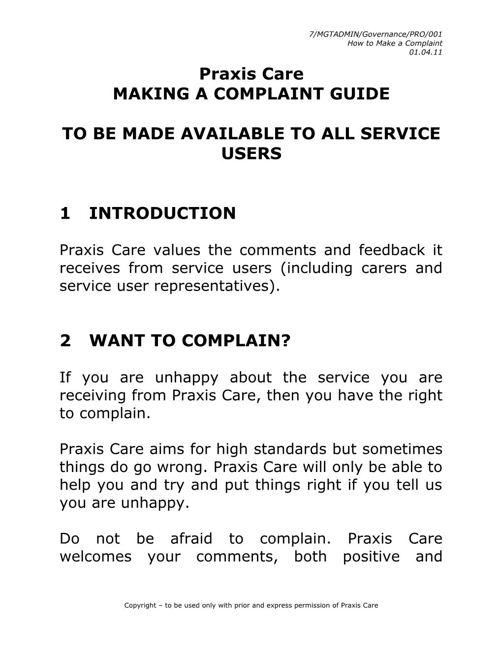 Making a Complaint Guide