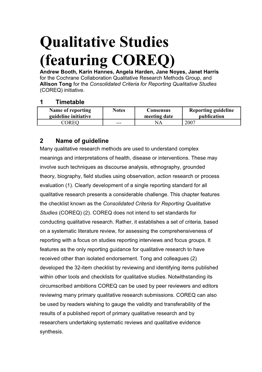 Draft Template for Guideline Book