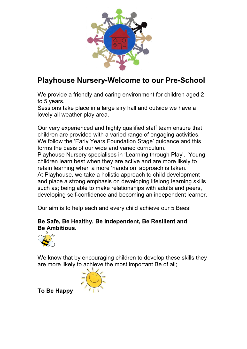 Playhouse Nursery-Welcome to Our Pre-School