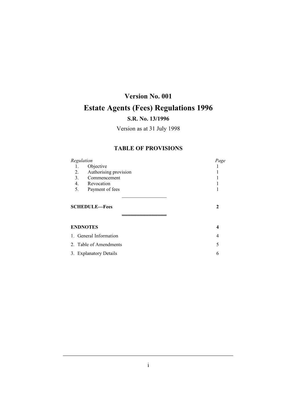 Estate Agents (Fees) Regulations 1996