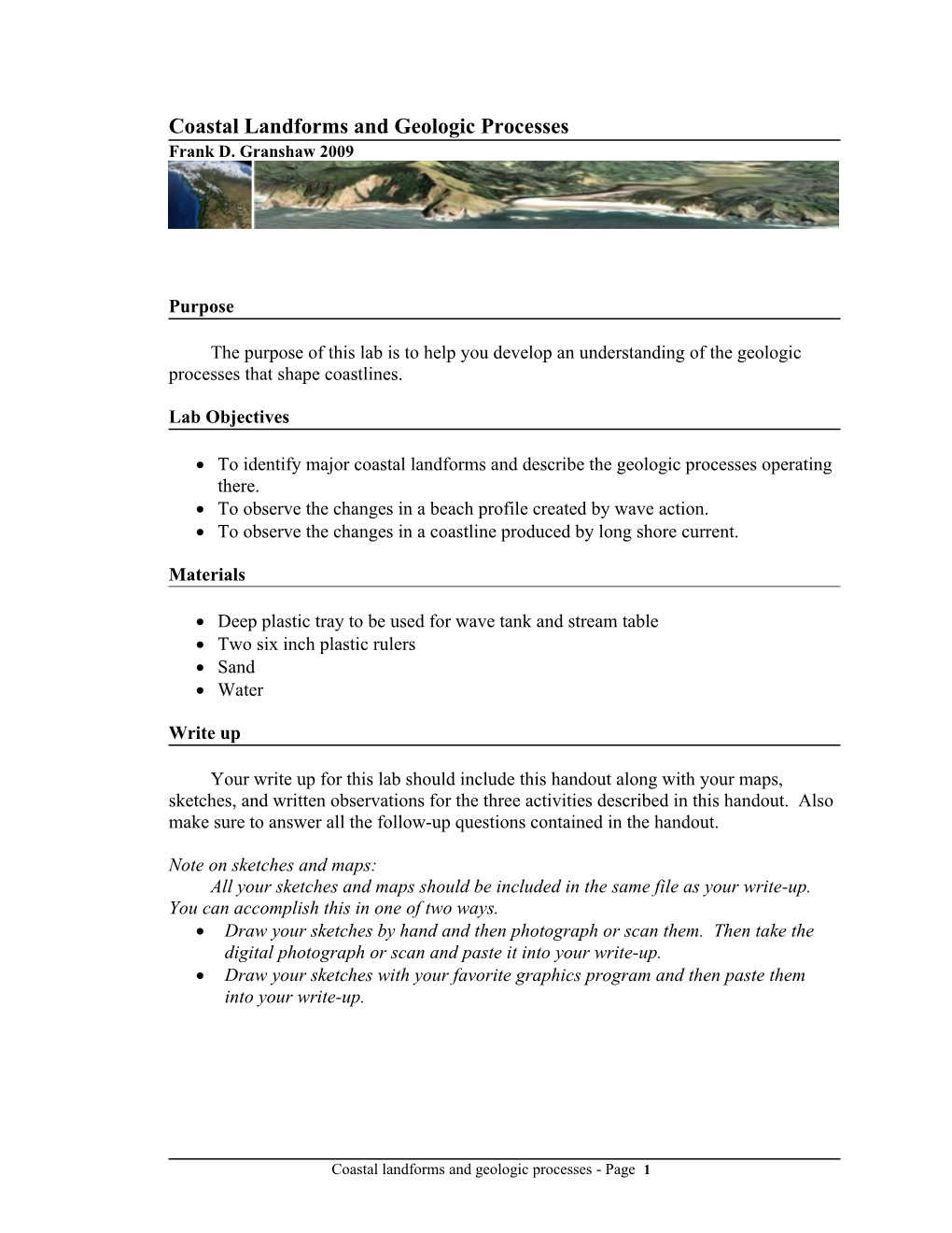 Coastal Landforms and Geologic Processes