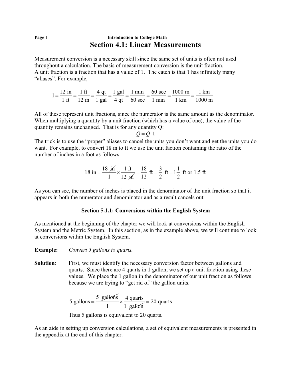 Introduction to College Mathematics