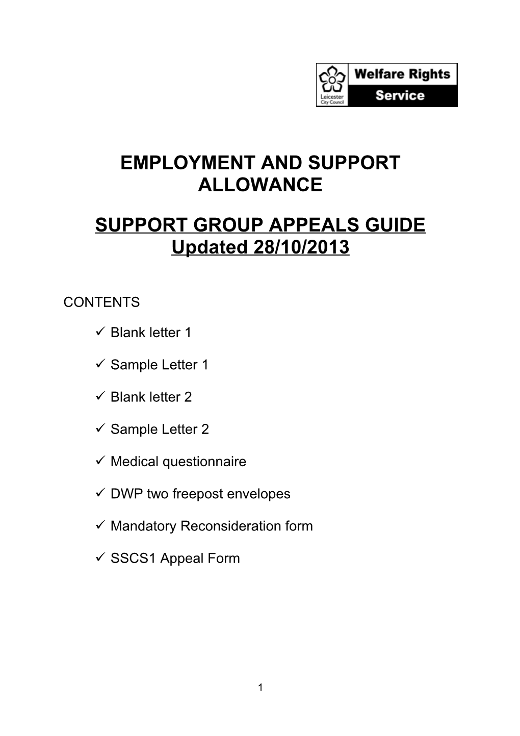 ESA Support Group Appeals Guide