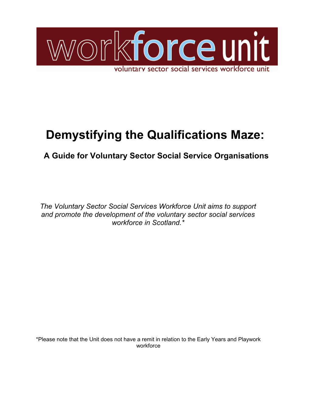 A Guide for Voluntary Sector Social Service Organisations