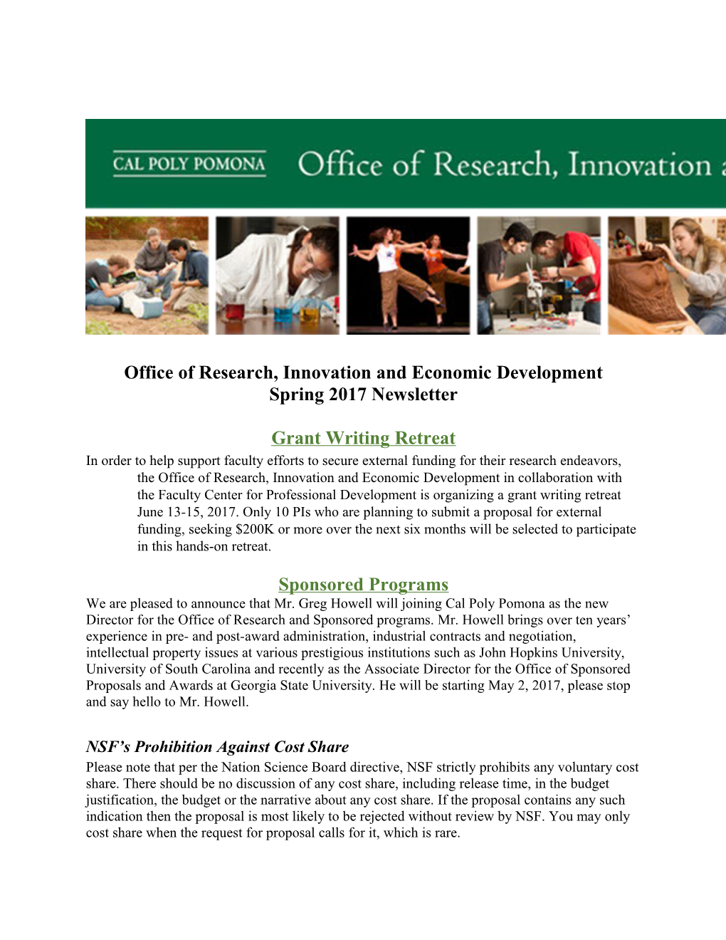 Office of Research, Innovation and Economic Development