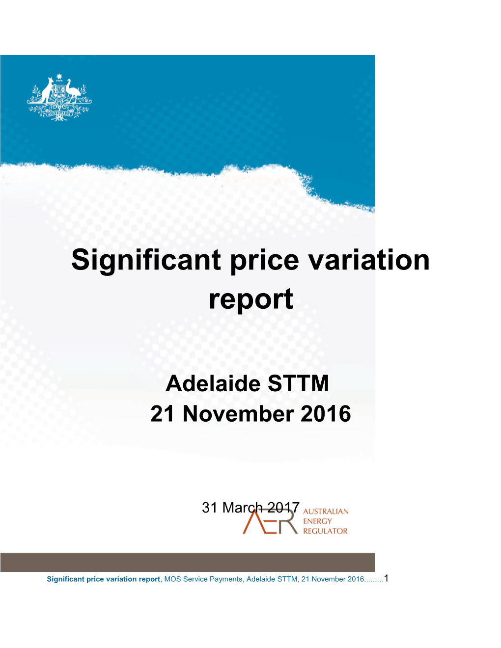 Significant Price Variation Report