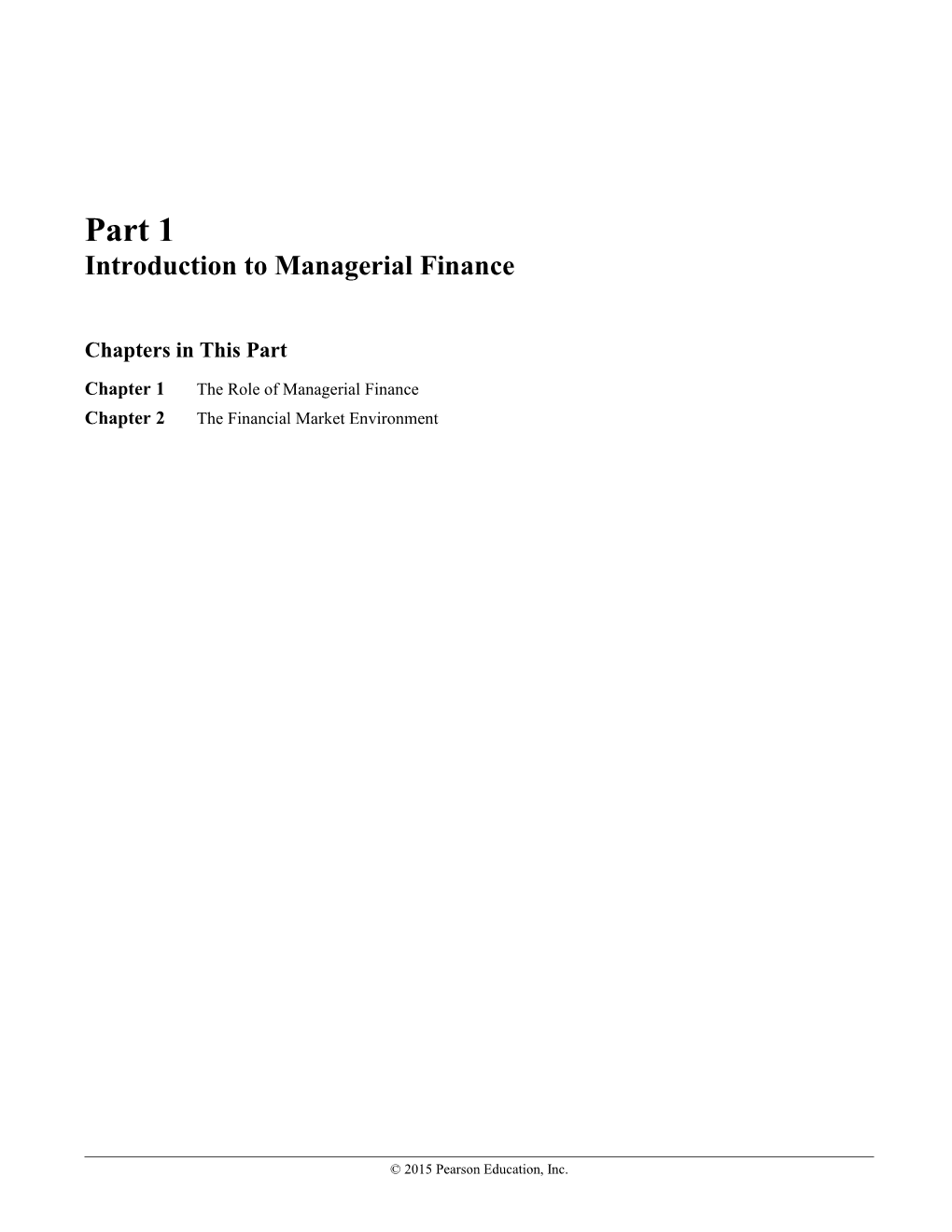 Chapter 1: the Role of Managerial Finance 1