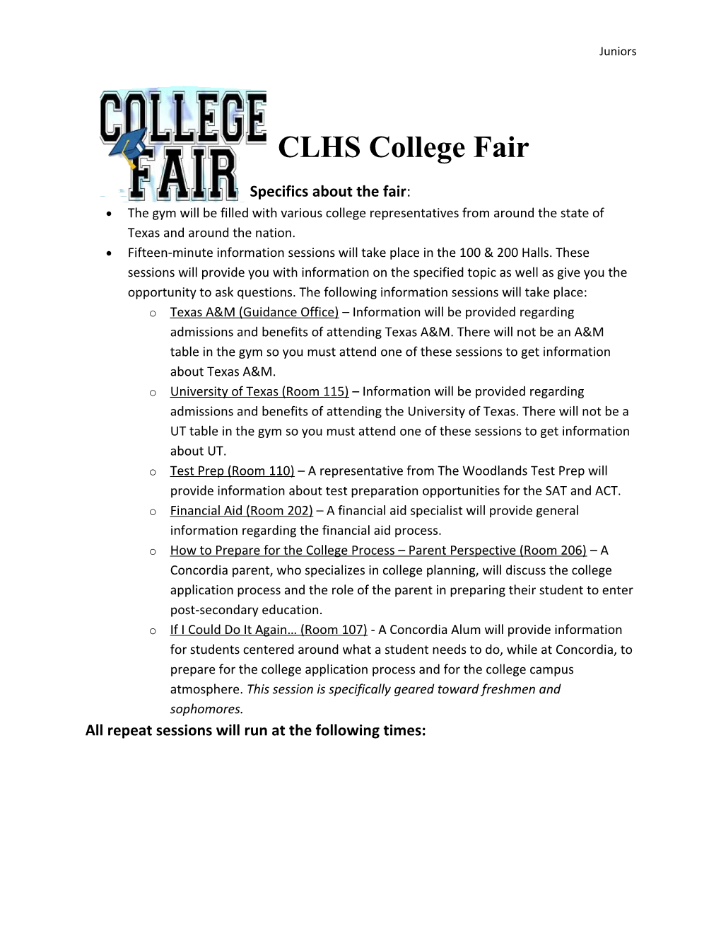 CLHS College Fair