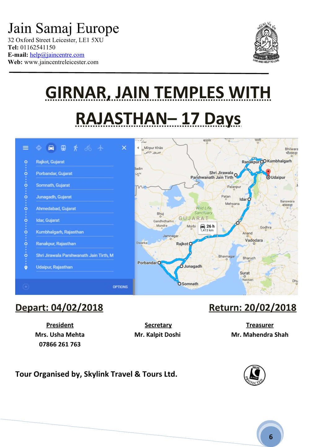 GIRNAR, JAIN TEMPLES with RAJASTHAN 17 Days