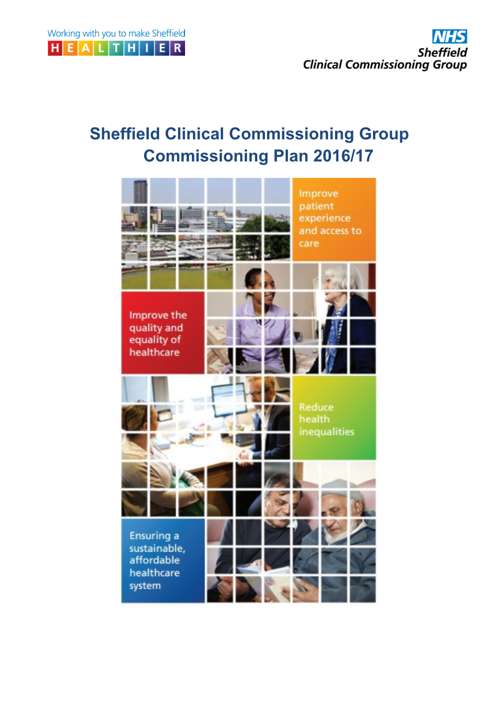 Sheffield Clinical Commissioning Group Commissioning Plan 2016/17