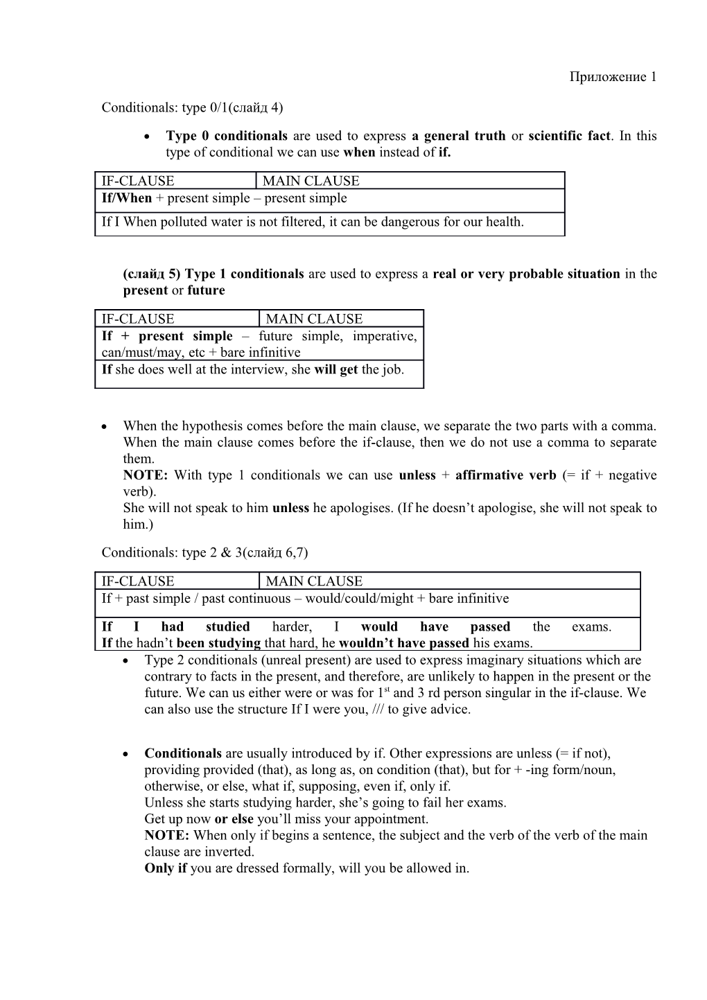 Conditionals: Type 0/1(Слайд 4)