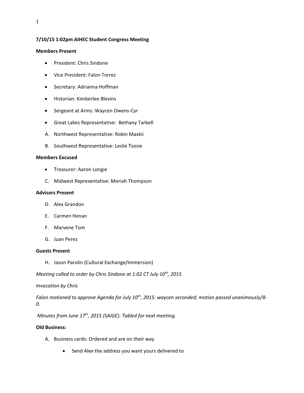 7/10/15 1:02Pmaihec Student Congress Meeting