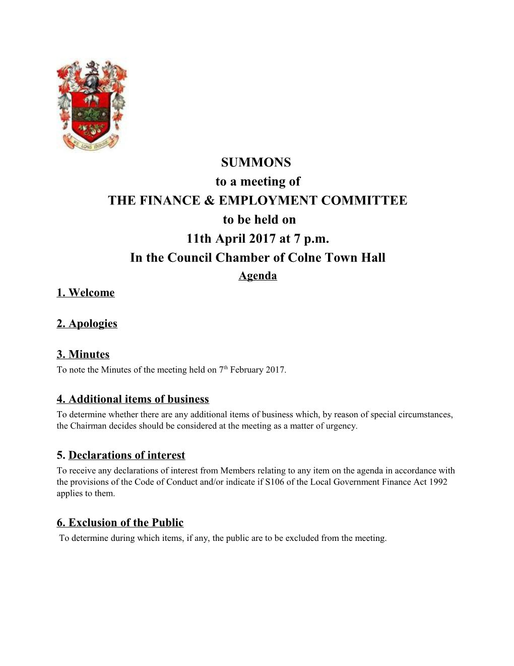 The Finance & Employment Committee