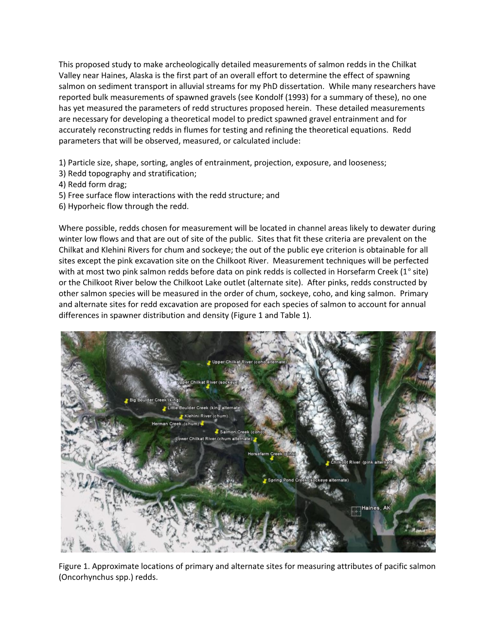 This Proposed Study to Make Archeologically Detailed Measurements of Salmon Redds in The