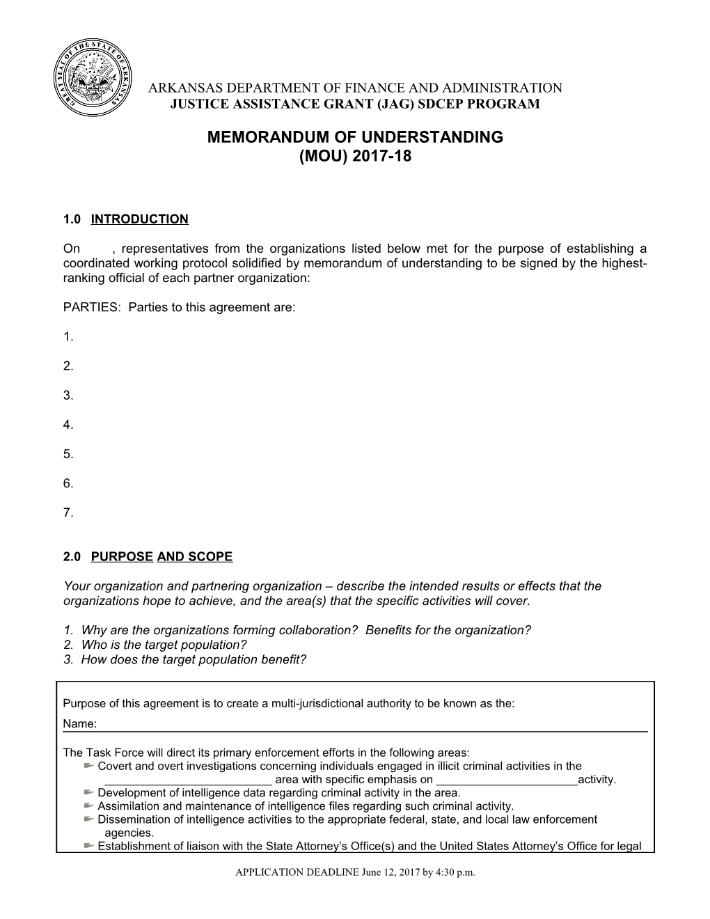 JAG-DCF Memorandum of Understanding