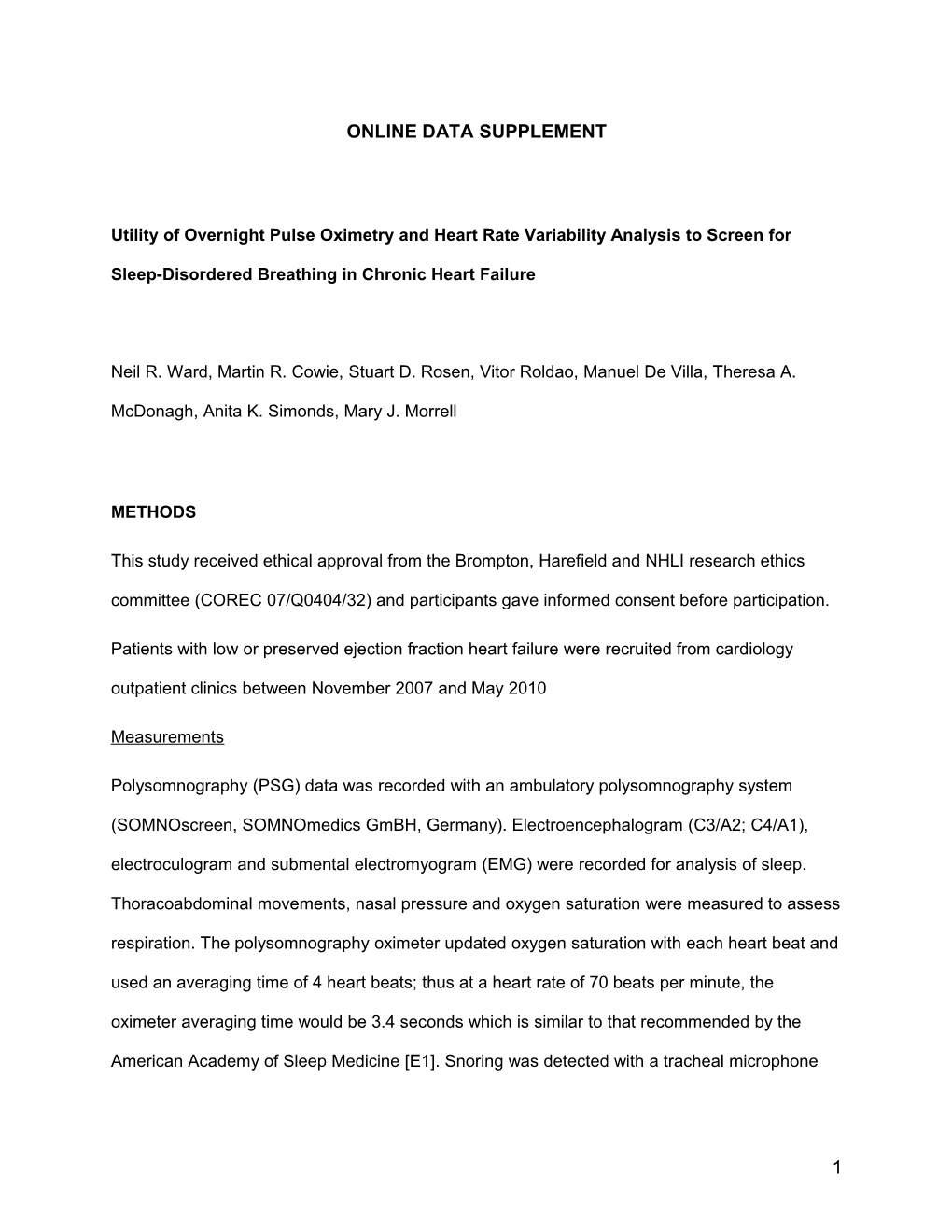 Sleep-Disordered Breathing (SDB) Is Highly Prevalent in Chronic Heart Failure (CHF), Occurring