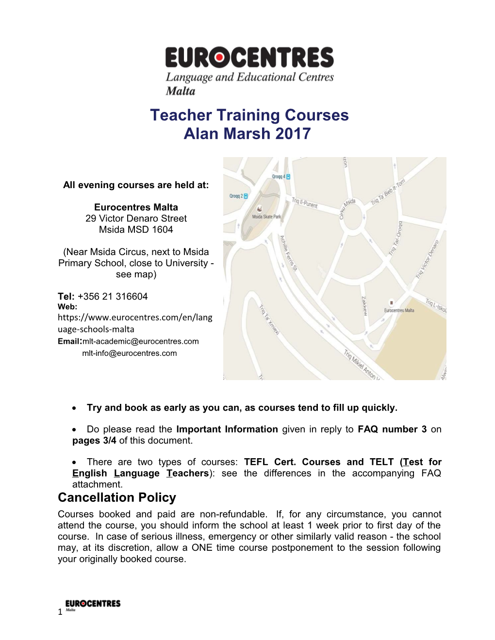 Teacher Training Courses