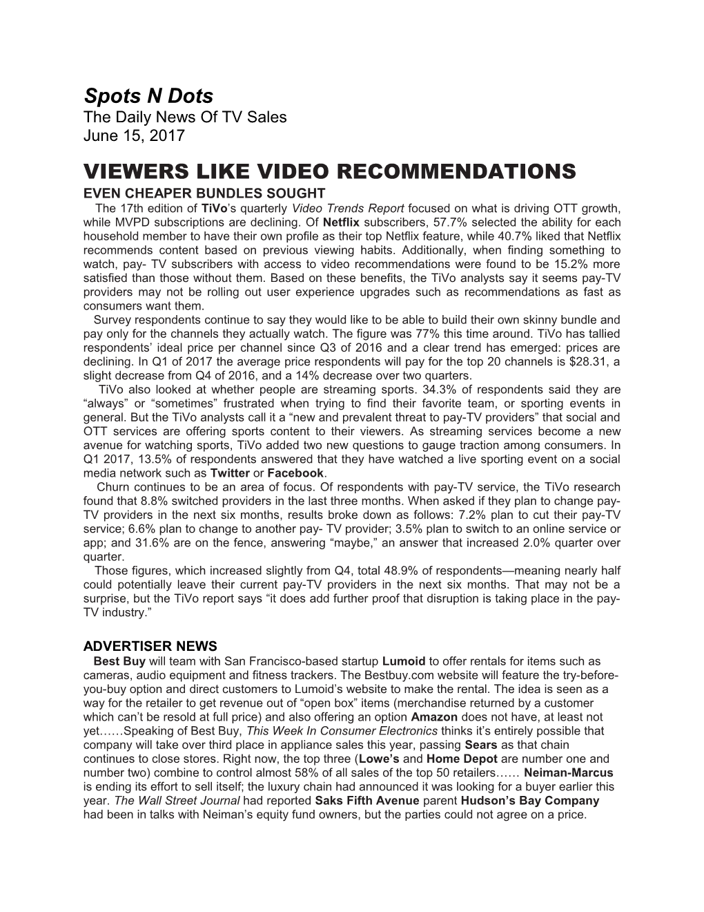 Viewers Like Video Recommendations