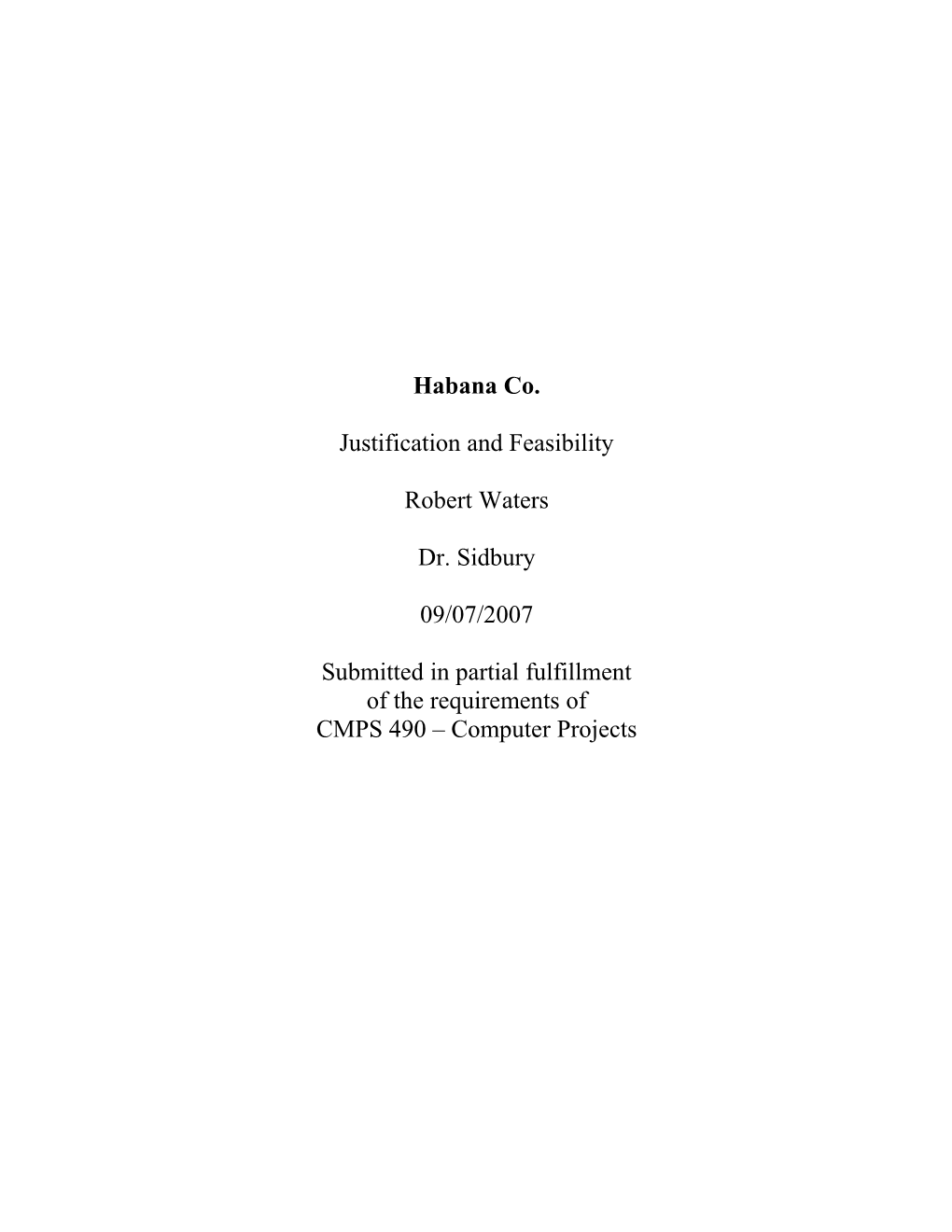 Report #2 - Justification and Feasibility1