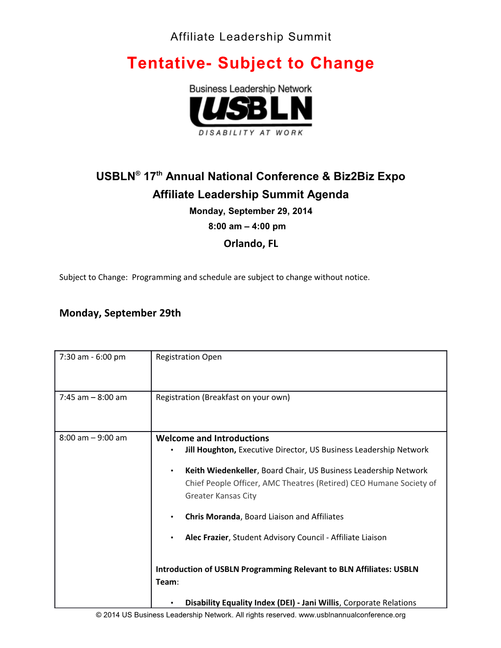 USBLN 17Th Annual National Conference & Biz2biz Expo