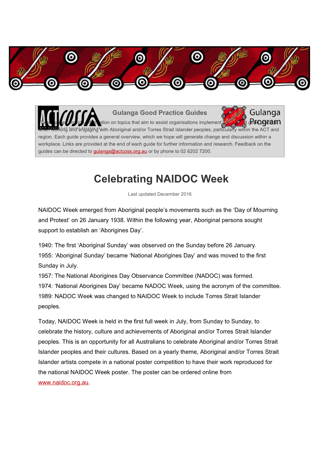 Celebrating NAIDOC Week
