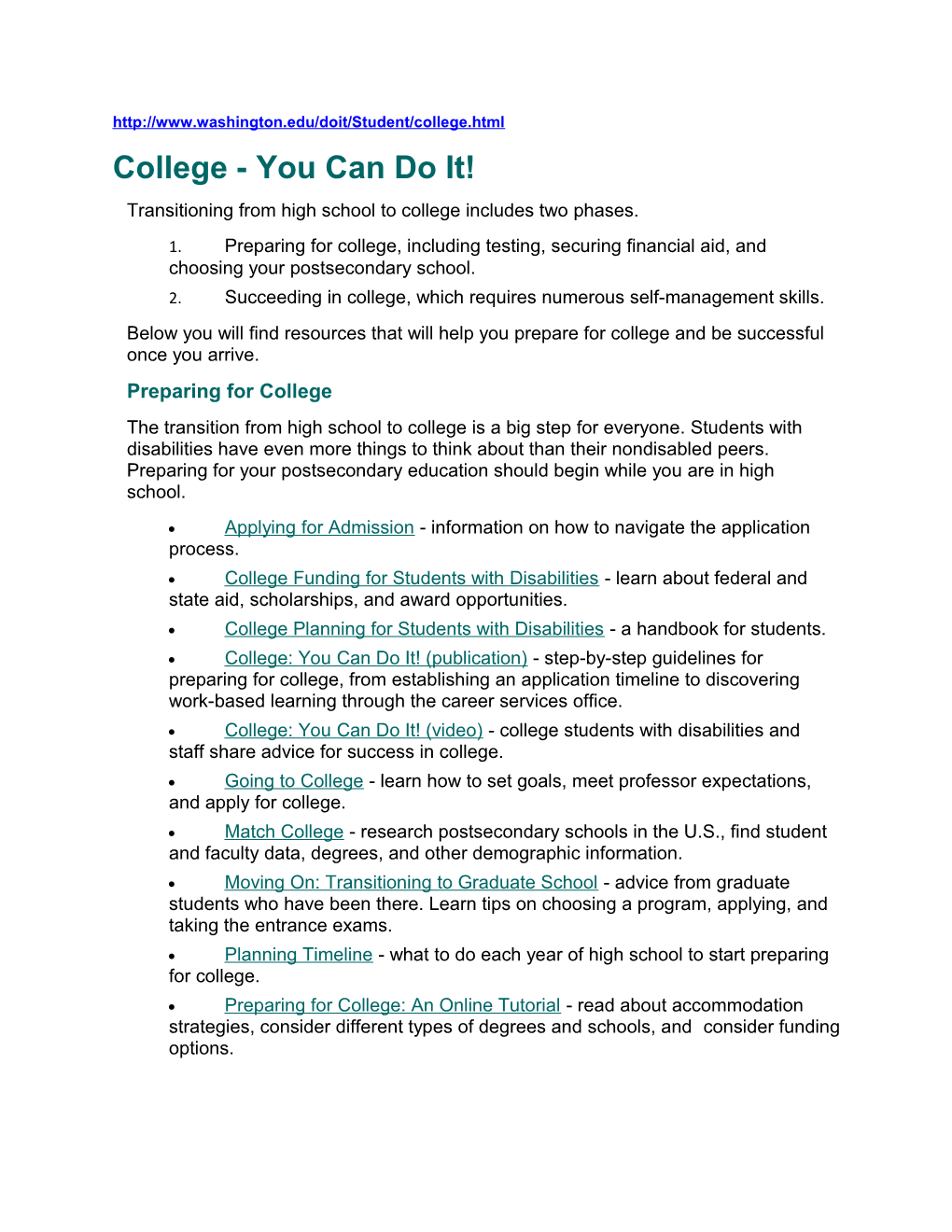 College - You Can Do It!