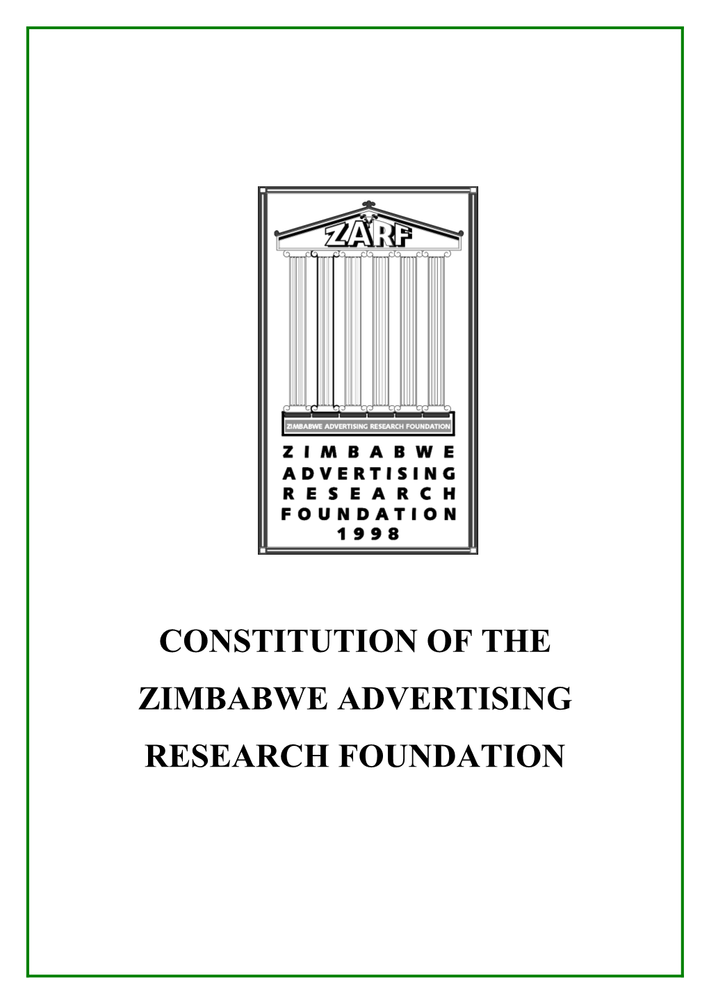 Constitution of the Zimbabwe Advertising Research Foundation