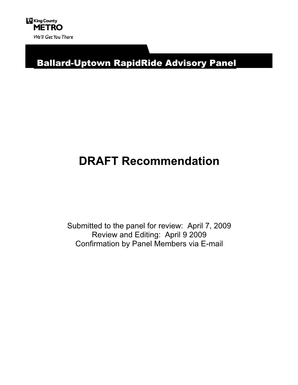 Ballard-Uptown Rapidride Advisory Panel