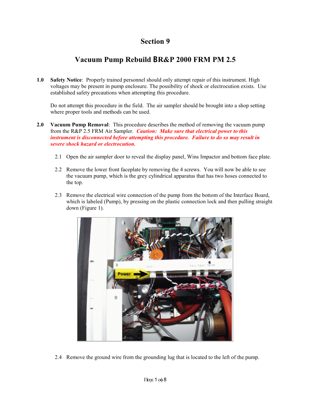 Vacuum Pump Rebuild B R&P 2000 FRM PM 2.5