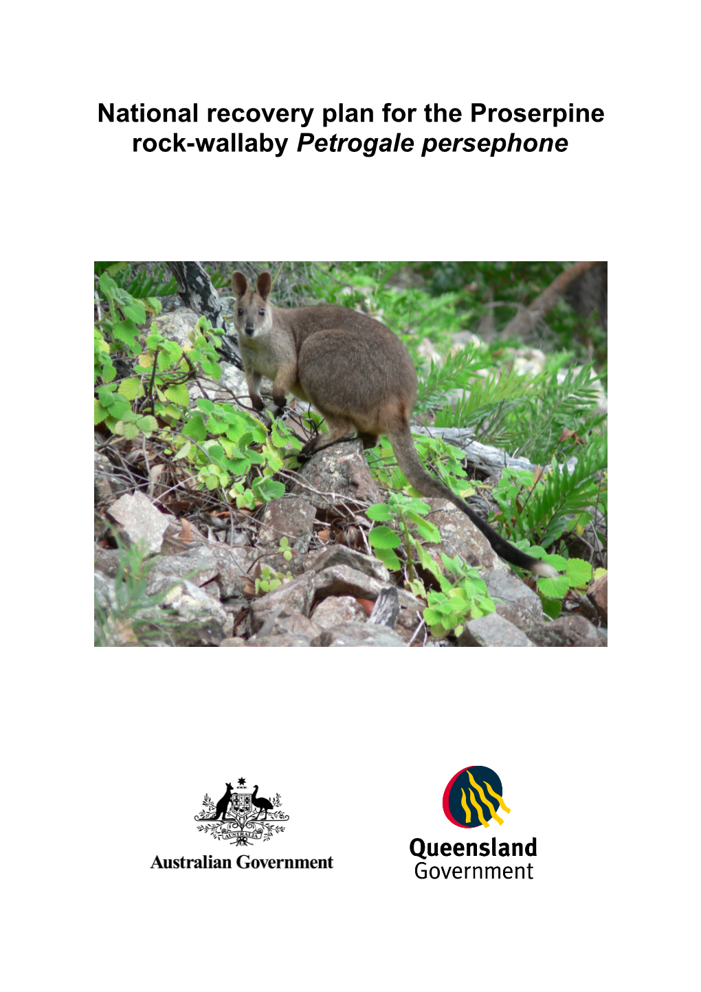 National Recovery Plan for the Proserpine Rock-Wallaby Petrogale Persephone