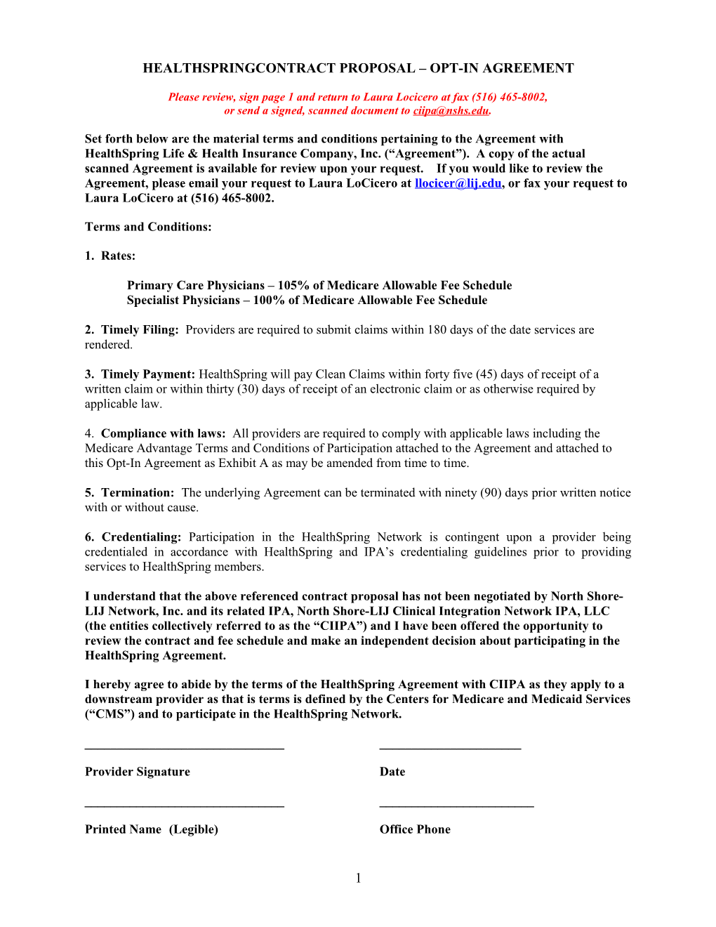 Contract Proposal Opt-In Agreement