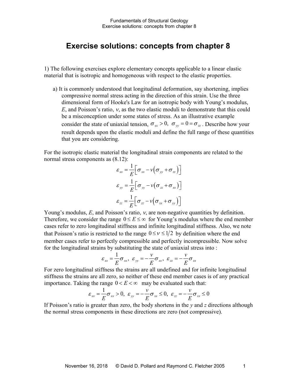 Exercise Solutions: Concepts from Chapter 8