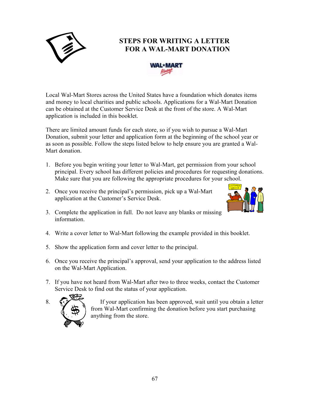 Steps to Writing a Letter for a Wal-Mart Donation