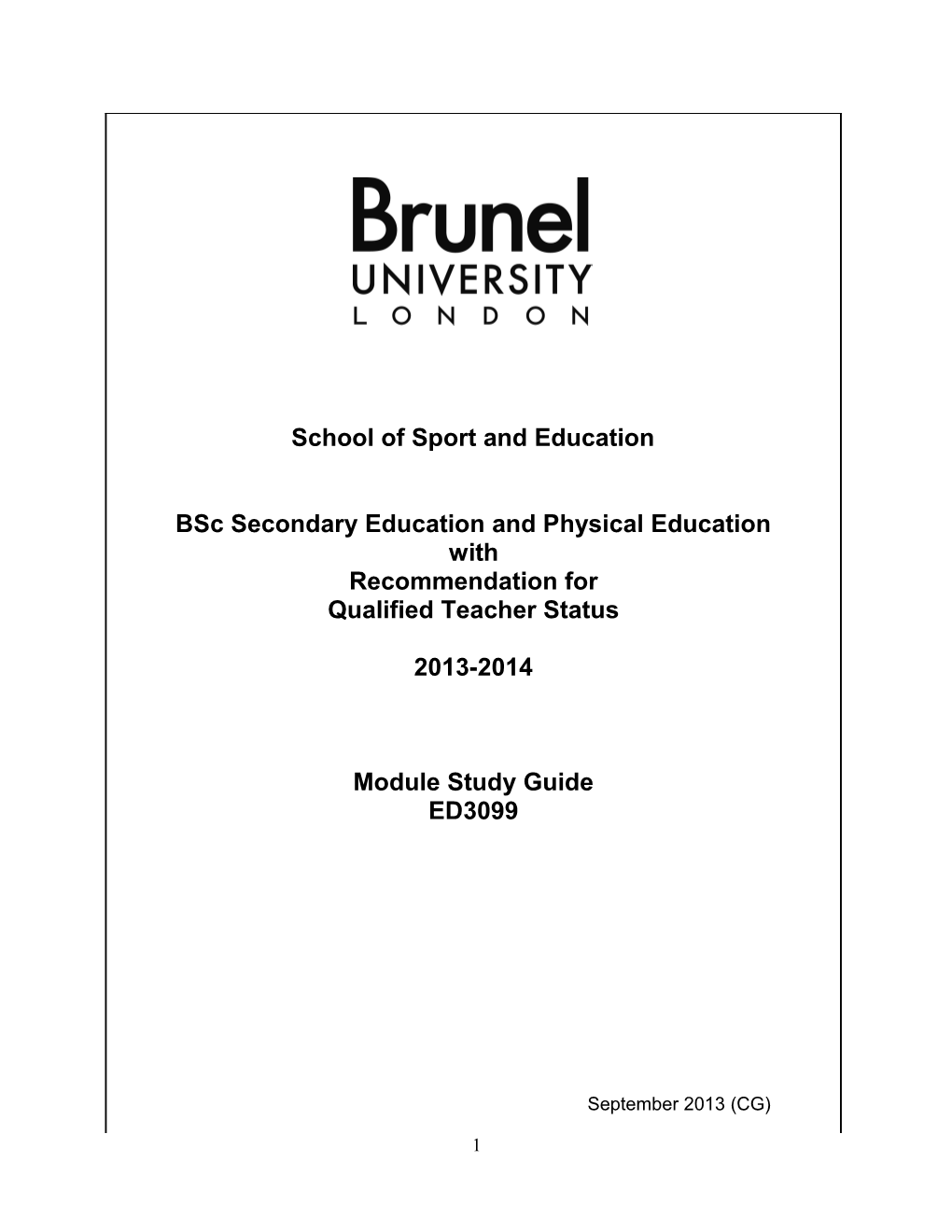 PGCE Secondary Physical Education Course Handbook
