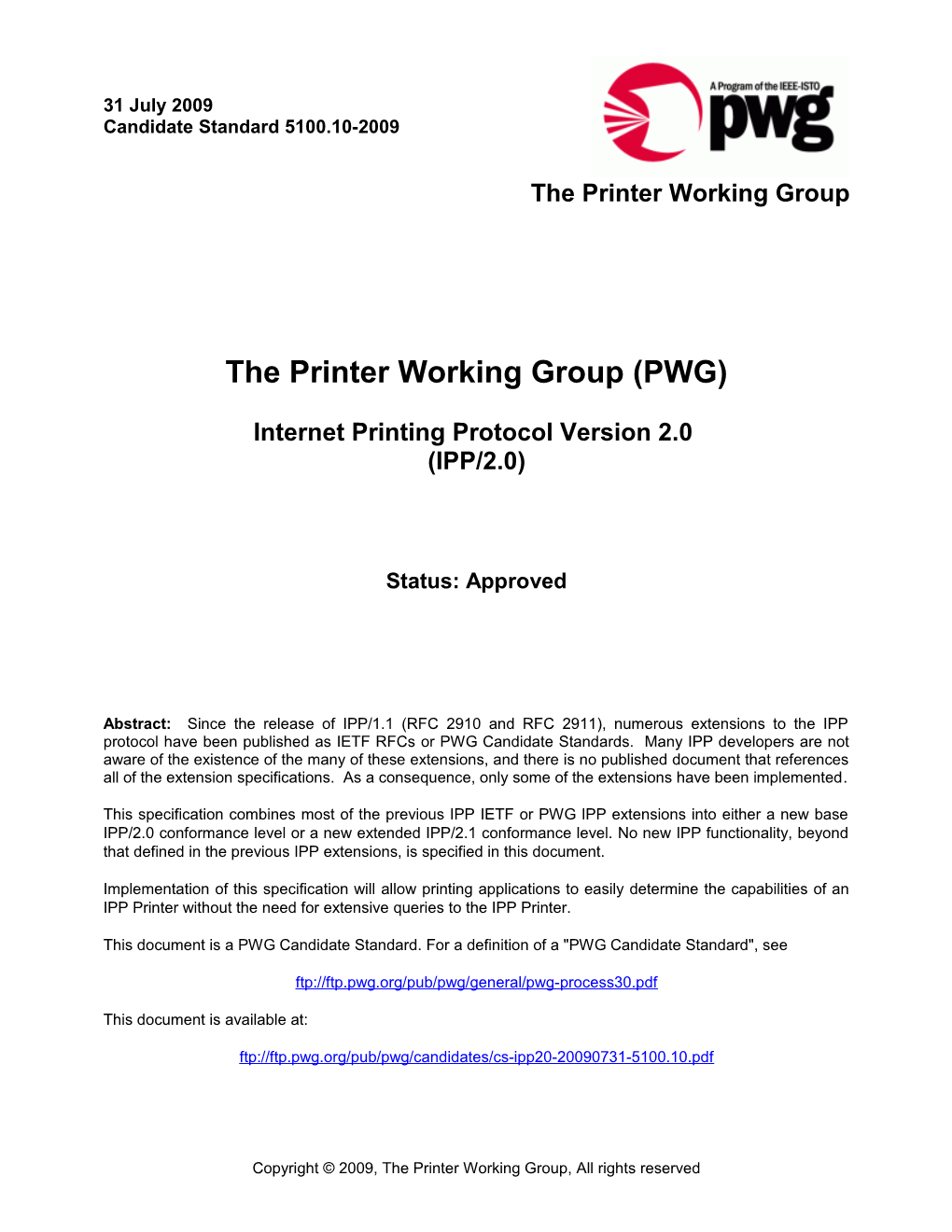The Printer Working Group