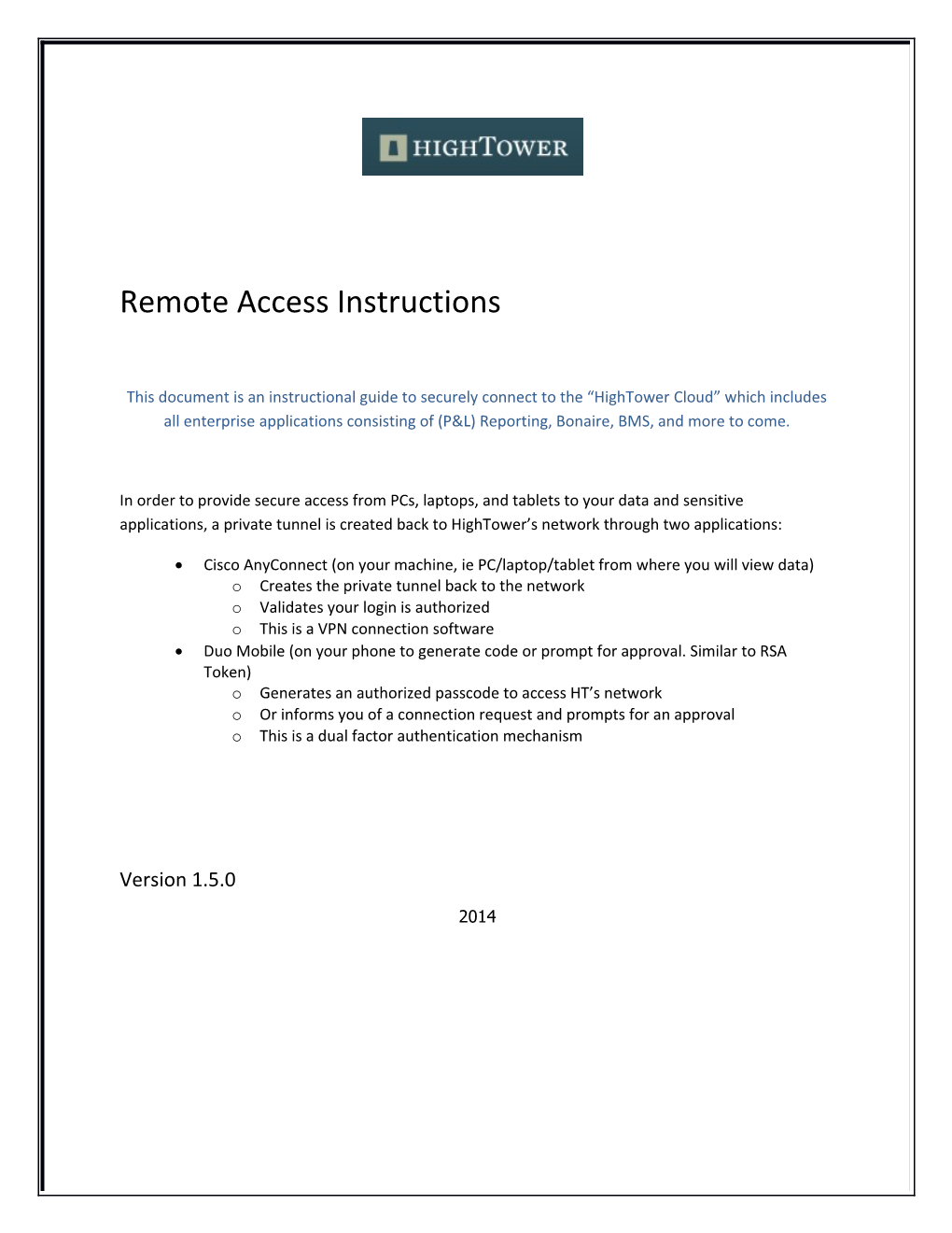 Remote Access Instructions