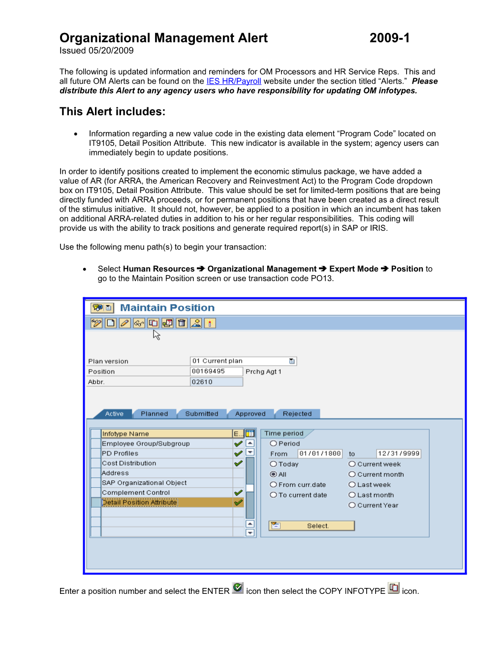 OM Alert 2005-01: Issues Relates to the Missing Elements on Position Report