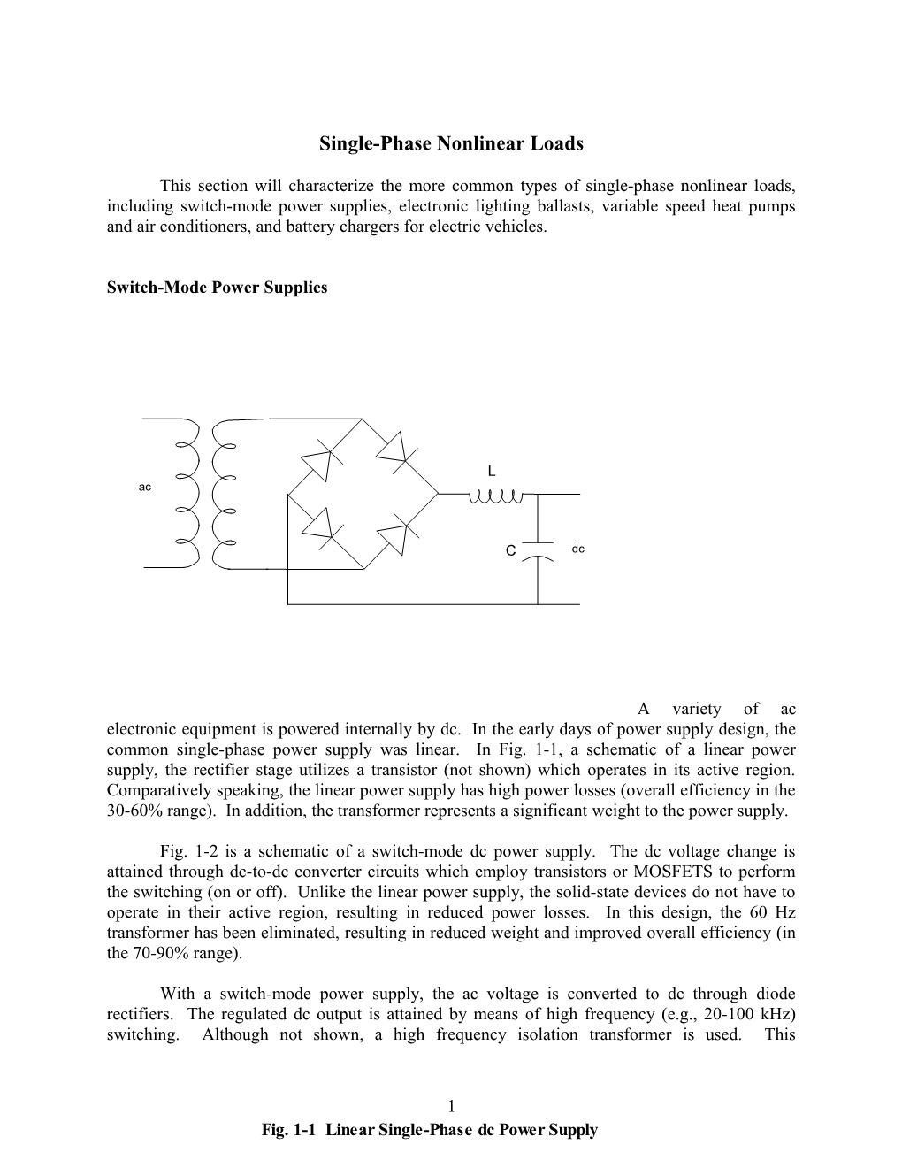 Single-Phase Nonlinear Loads