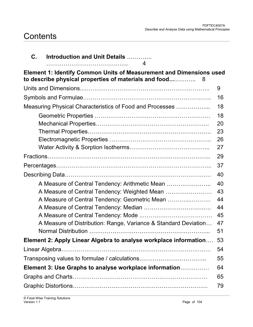 Describe and Analyse Data Using Mathematical Principles