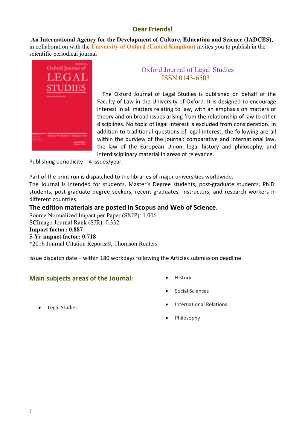 Oxford Journal of Legal Studies