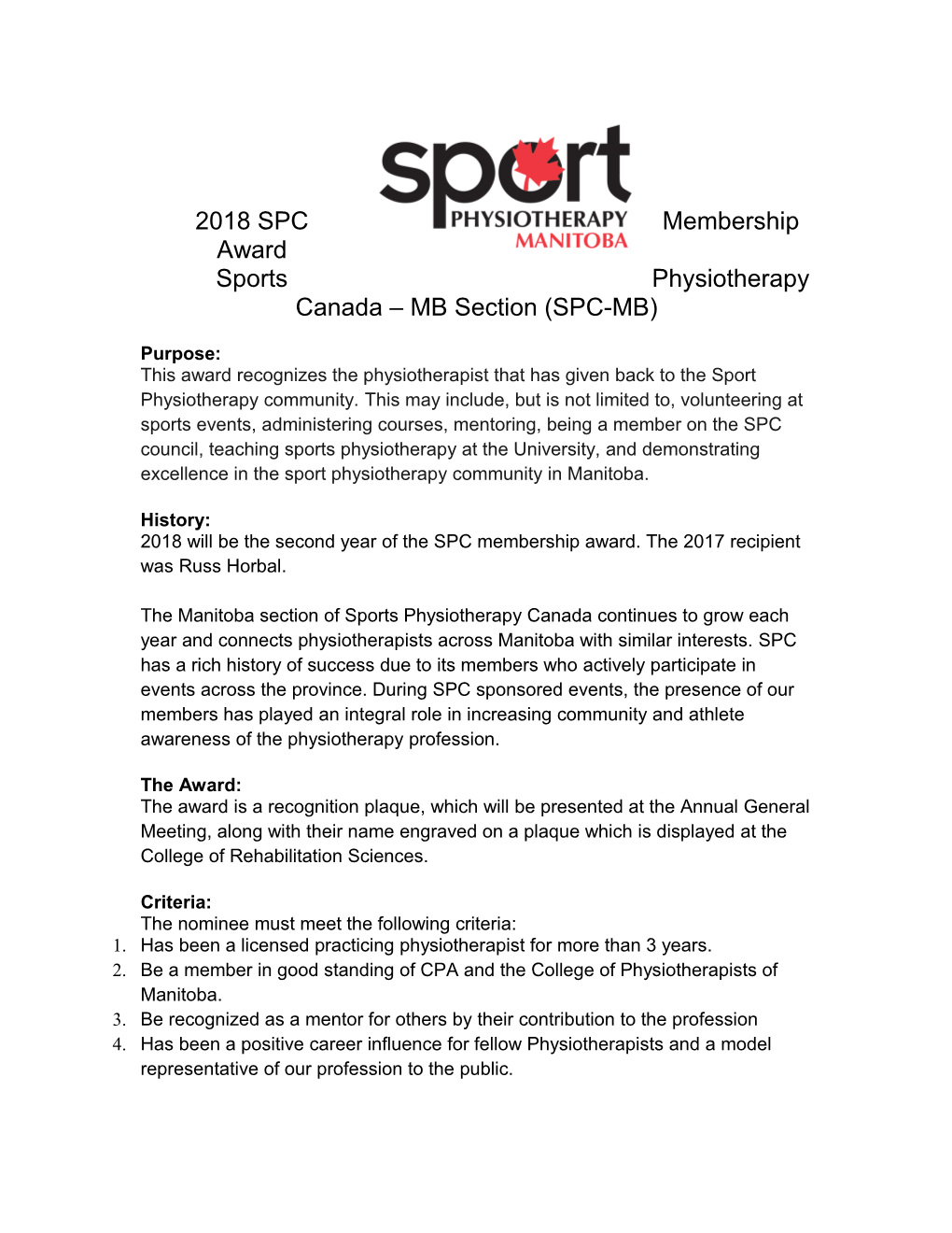 Sports Physiotherapy Canada MB Section (SPC-MB)