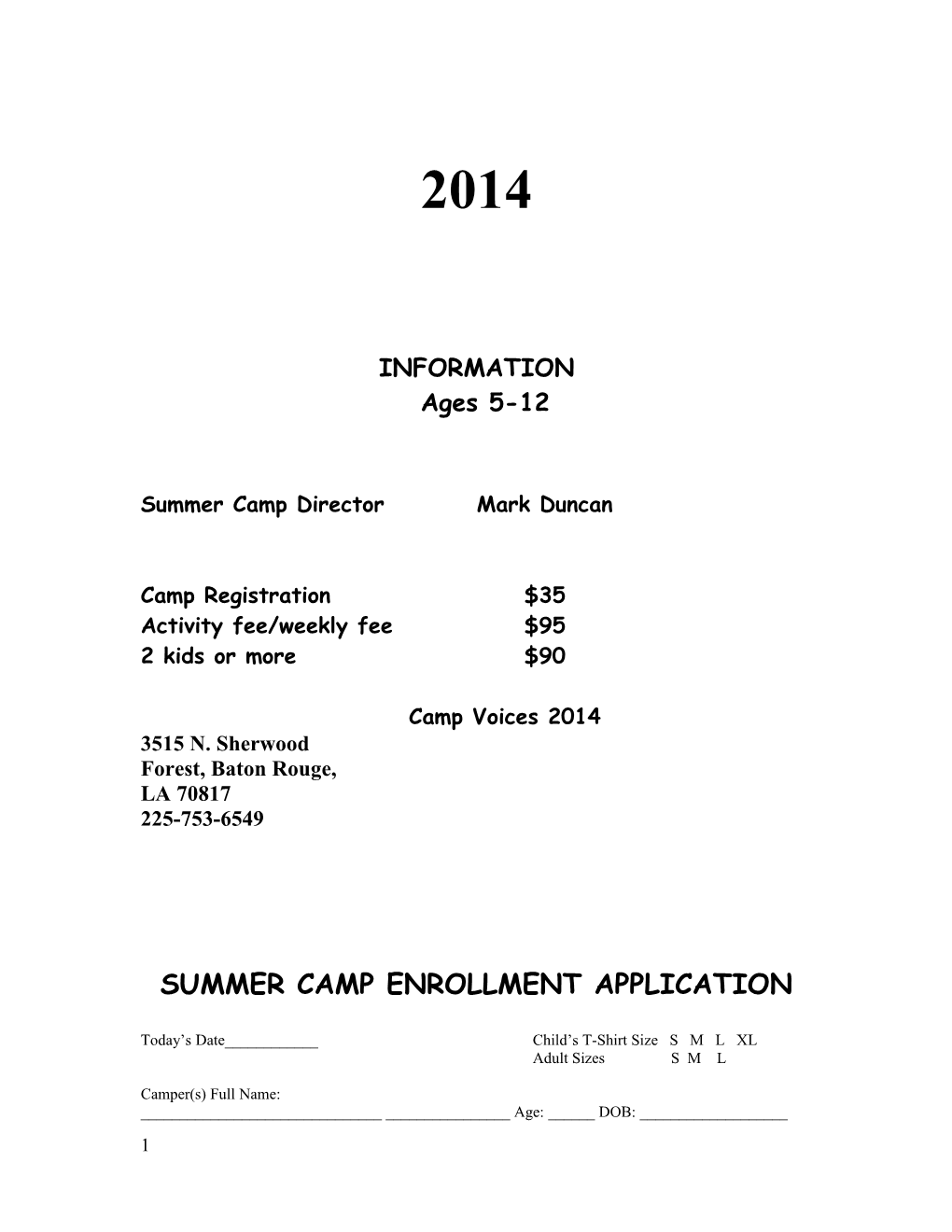 Summer Camp Directormark Duncan