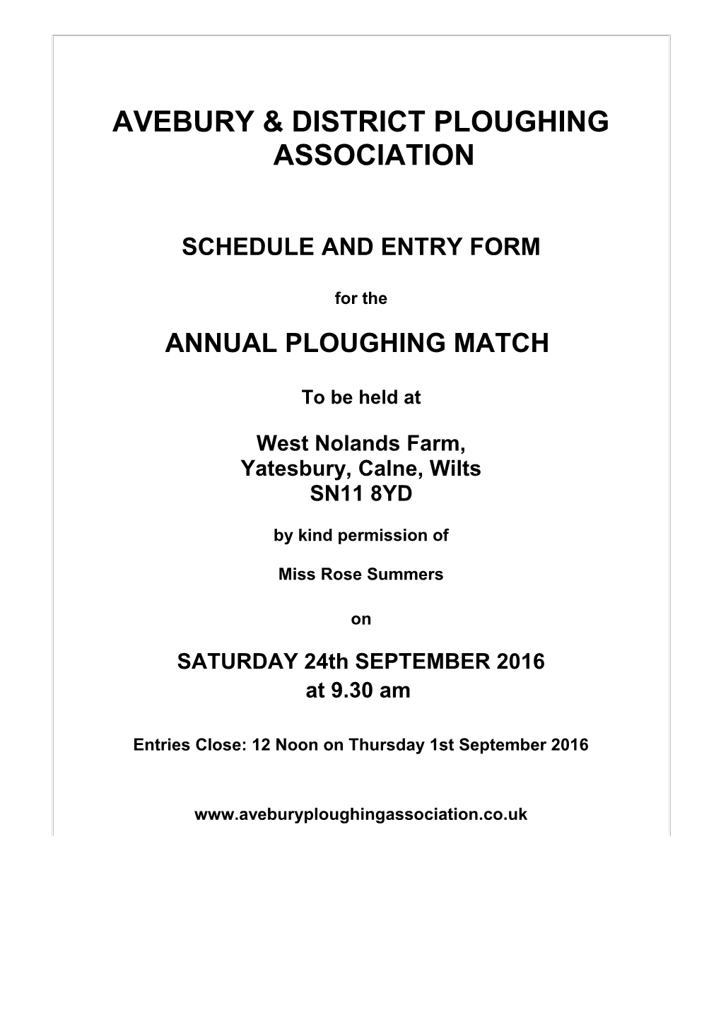 Avebury Ploughing Association