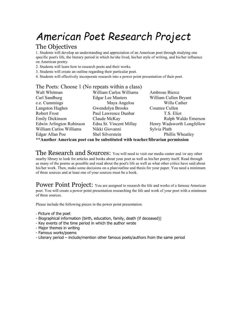 American Poet Research Project