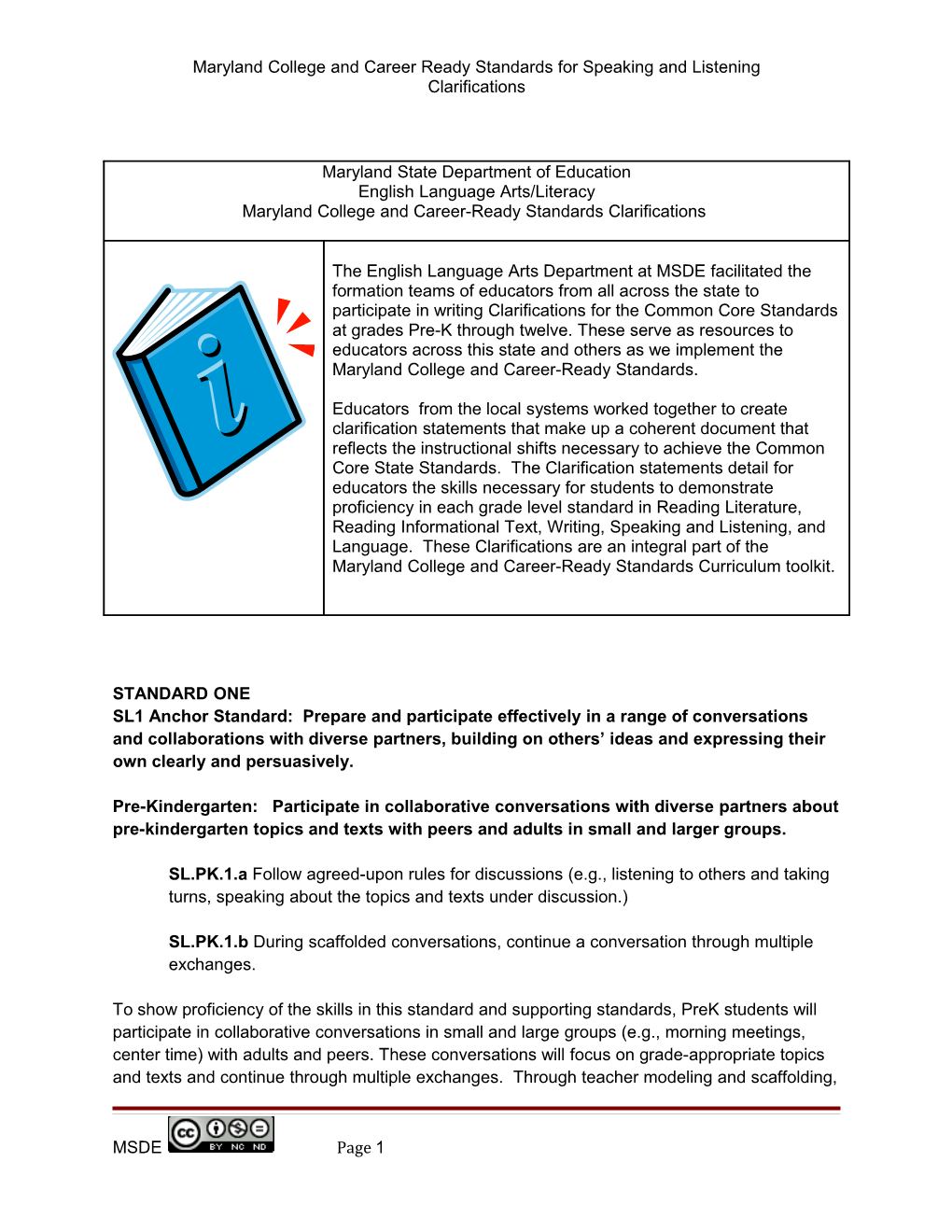 Clarifications Speaking & Listening