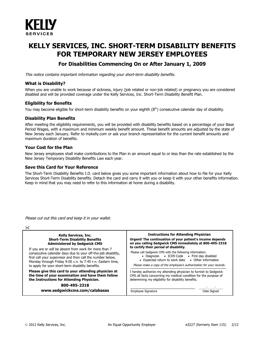 Short-Term Disability Benefits for Temporary Employees in New Jersey (E3227)