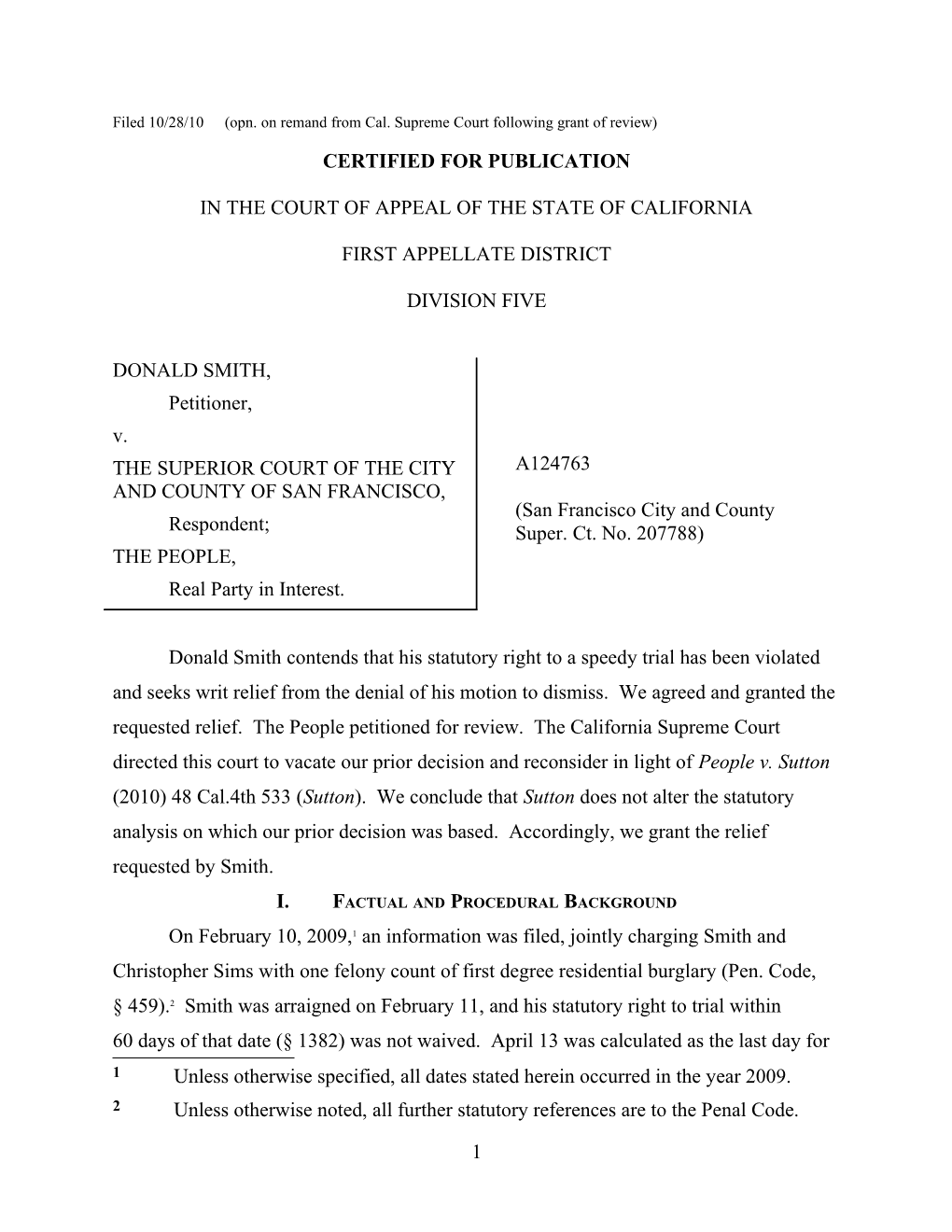 Filed 10/28/10(Opn. on Remand from Cal. Supreme Court Following Grant of Review)