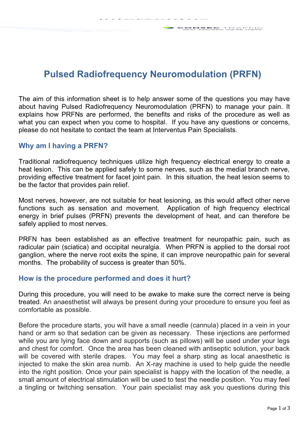 Pulsed Radiofrequency Neuromodulation (PRFN)