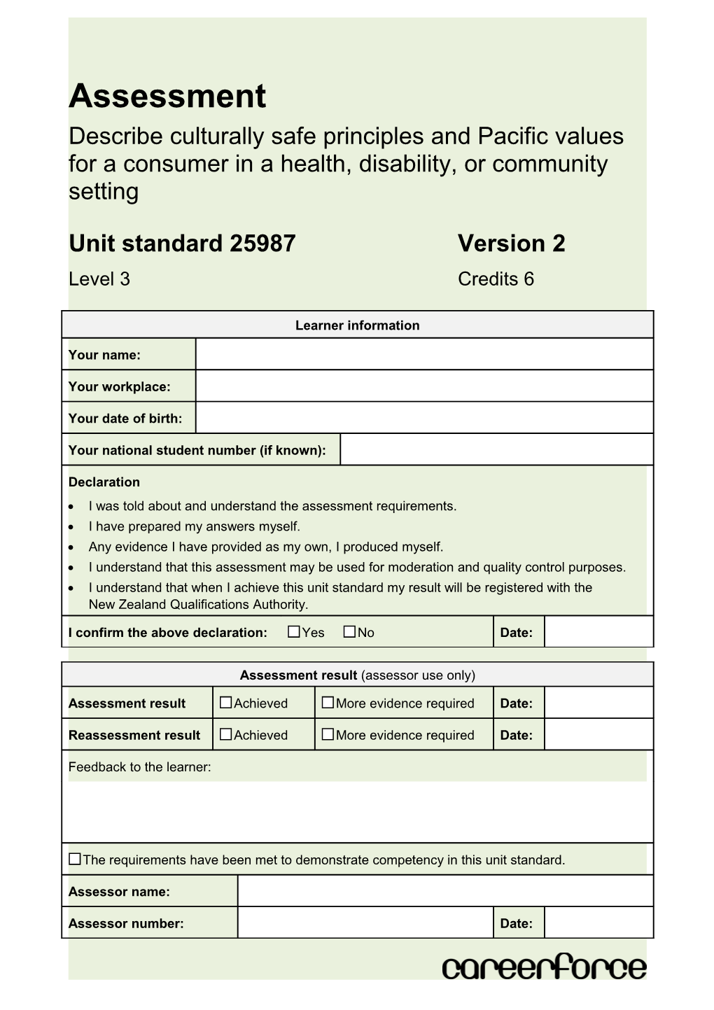 Describe Culturally Safe Principles and Pacific Values for a Consumer in a Health, Disability