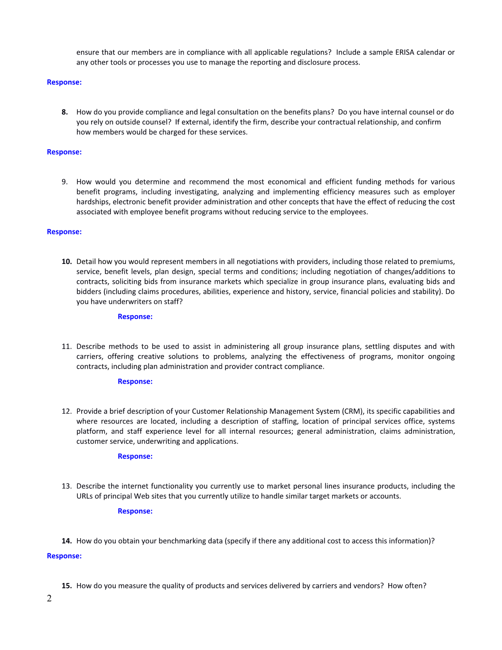 Attachment C: Detailed Business Requirements Questionnaire